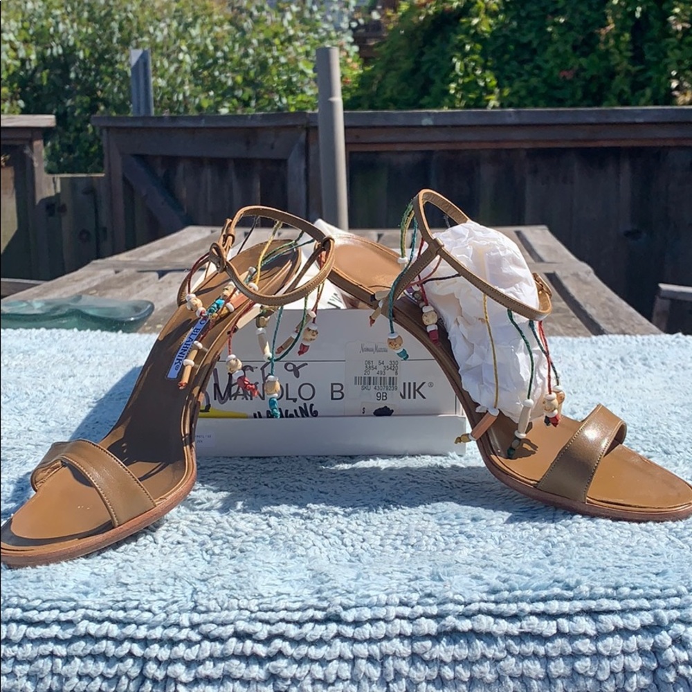 Manolo high heeled sandals with beading size 9/39